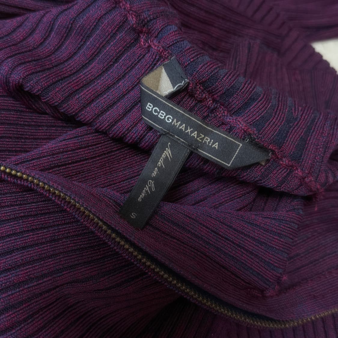 BCBGMAXAZRIA 딱붙 골지 반집업 니트 상품이미지5