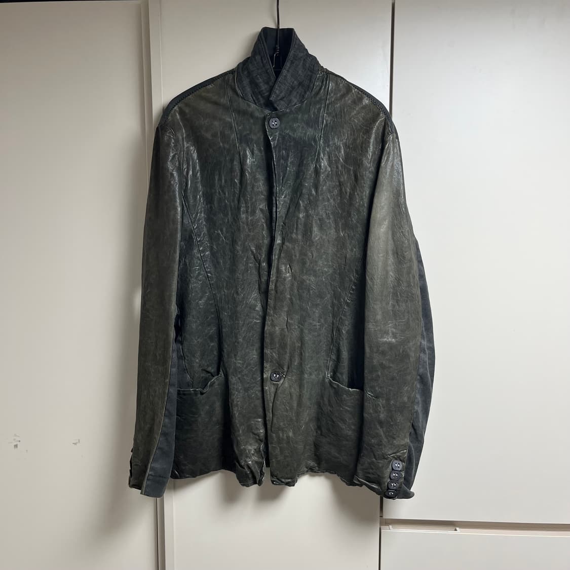 트랜짓 수소봉제 스탠드카라 램스킨자켓 상품이미지2