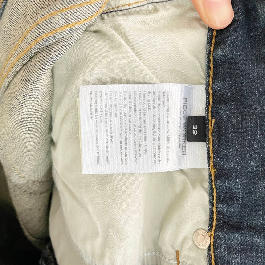 A2 피스워커(Piece Worker) 슬림 핏 워싱 데님 팬츠 32청 상품이미지6