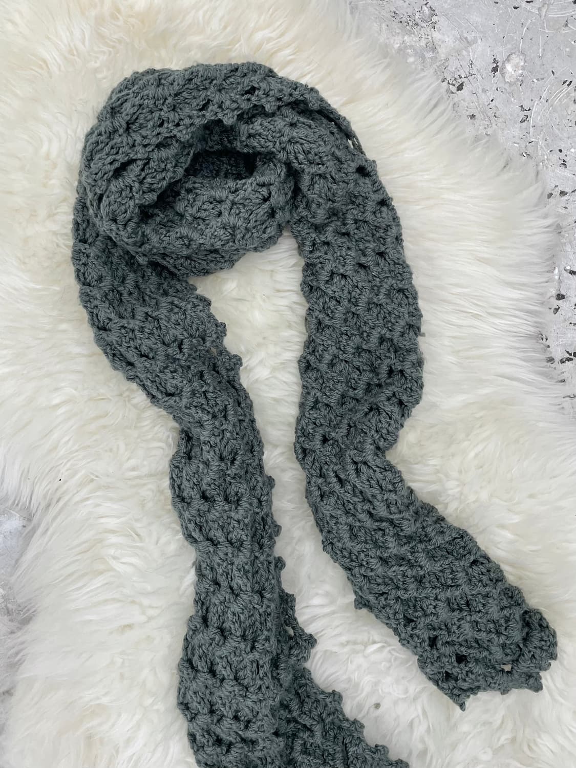차콜 니트 짜임 머플러  상품이미지5