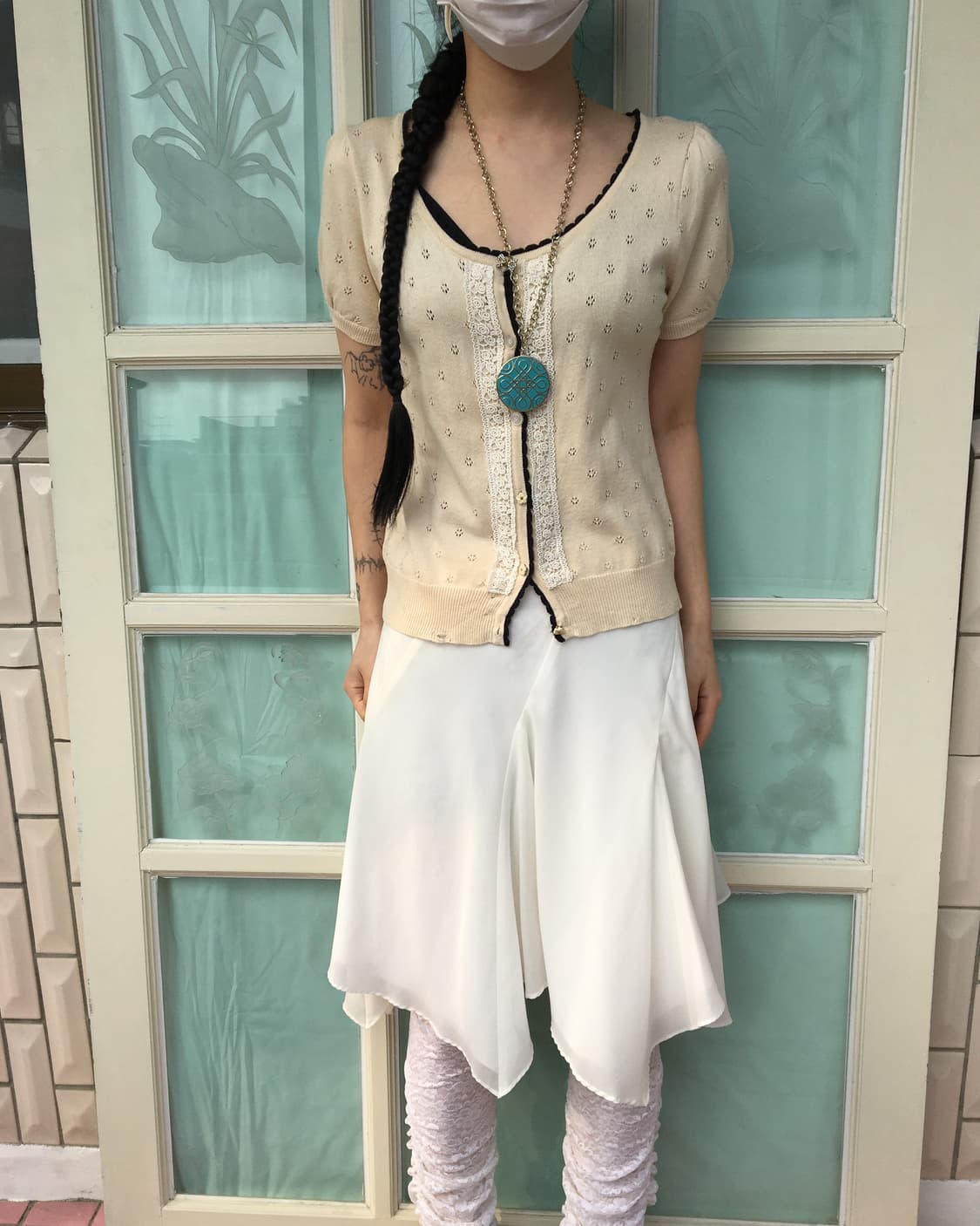 Punching point knit cardigan 상품이미지1