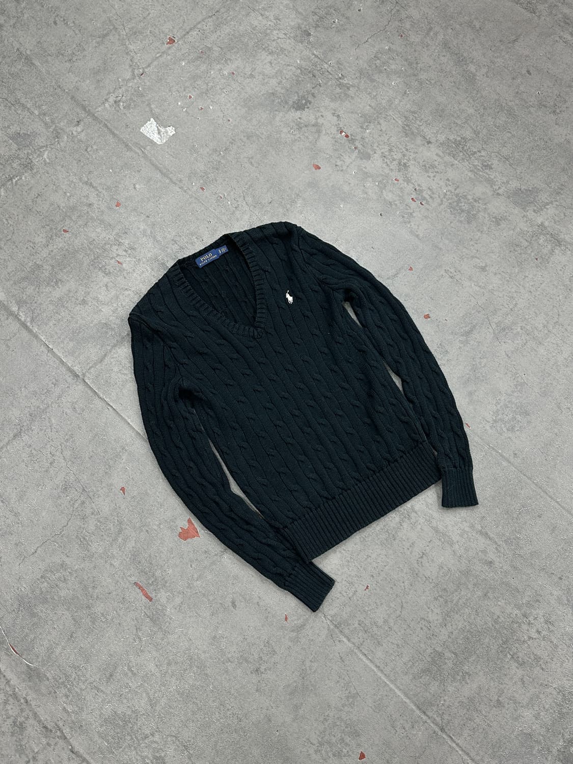 폴로 랄프 로렌 꽈배기 니트 블랙 상품이미지1