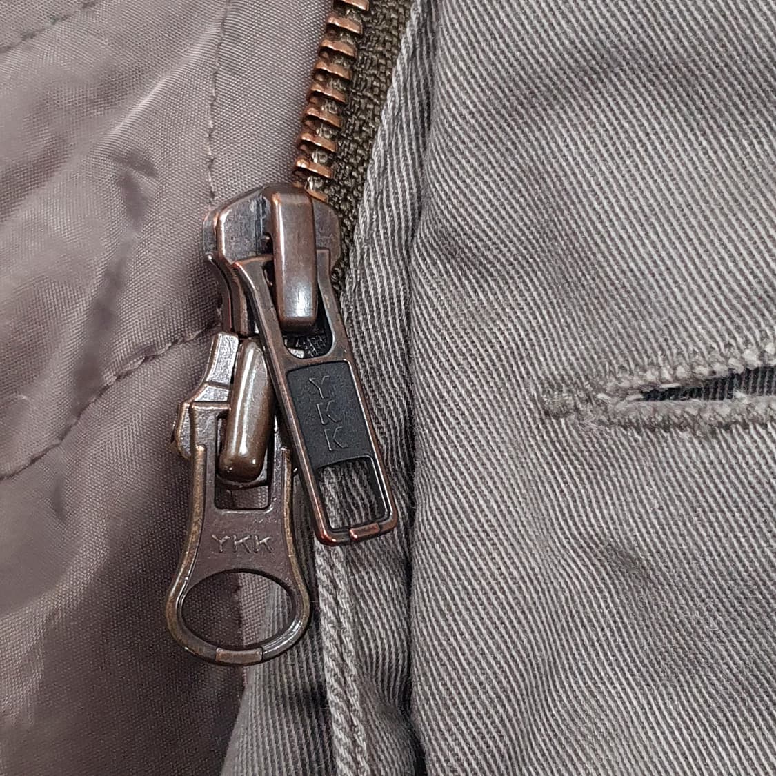 타누키 퍼 누빔 야상 점퍼 카키 브라운 상품이미지7