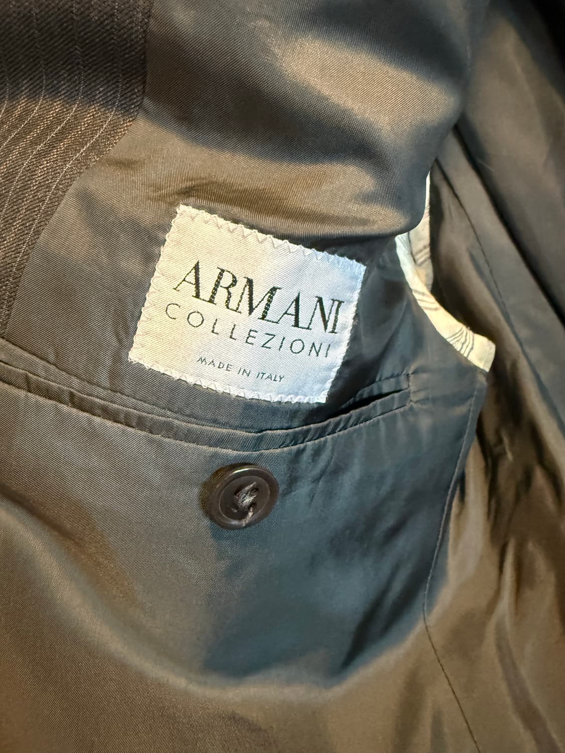 아르마니 꼴레지오니 ARMANI  핀스트라이프 울 블레이저 차콜 50 상품이미지5