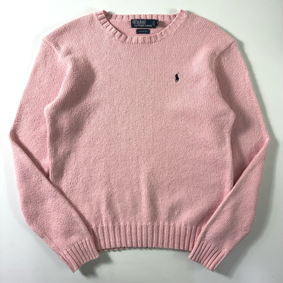 Polo  폴로 랄프로렌 자수 코튼 라이트핑크 라운드 니트  상품이미지1