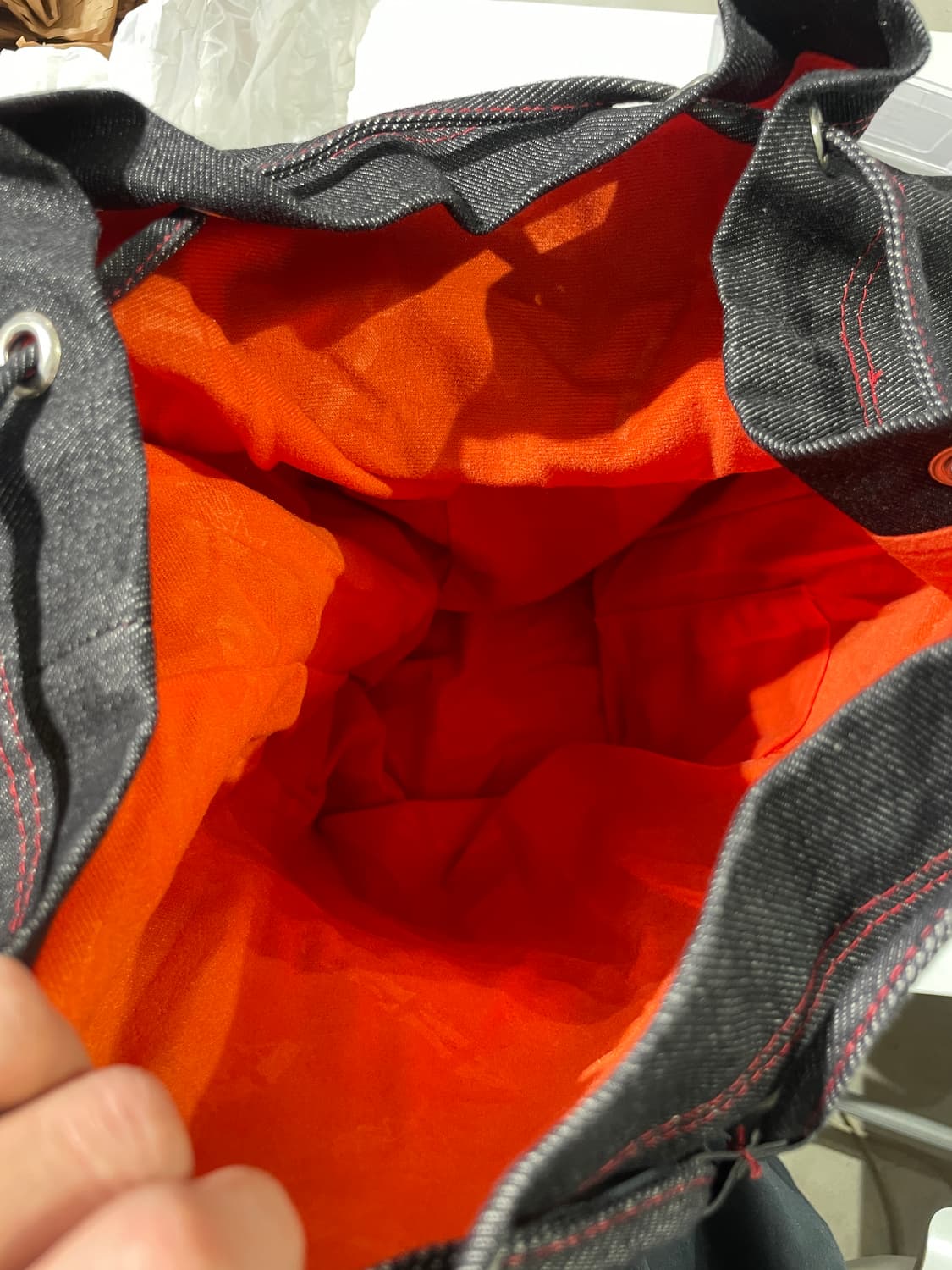 아메코 usa 흑청 밀리터리 스트링 데님 백팩 상품이미지8