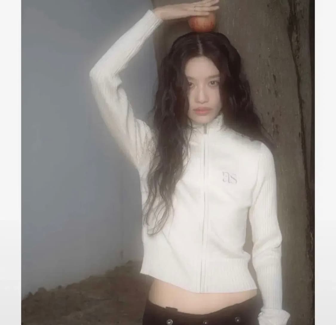 애즈온 maron knit zip up beige 상품이미지1