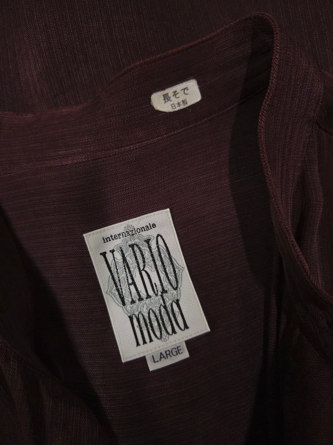 VARIO MODA 버건디 원 포켓 큐프라 헨리넥 셔츠 상품이미지5