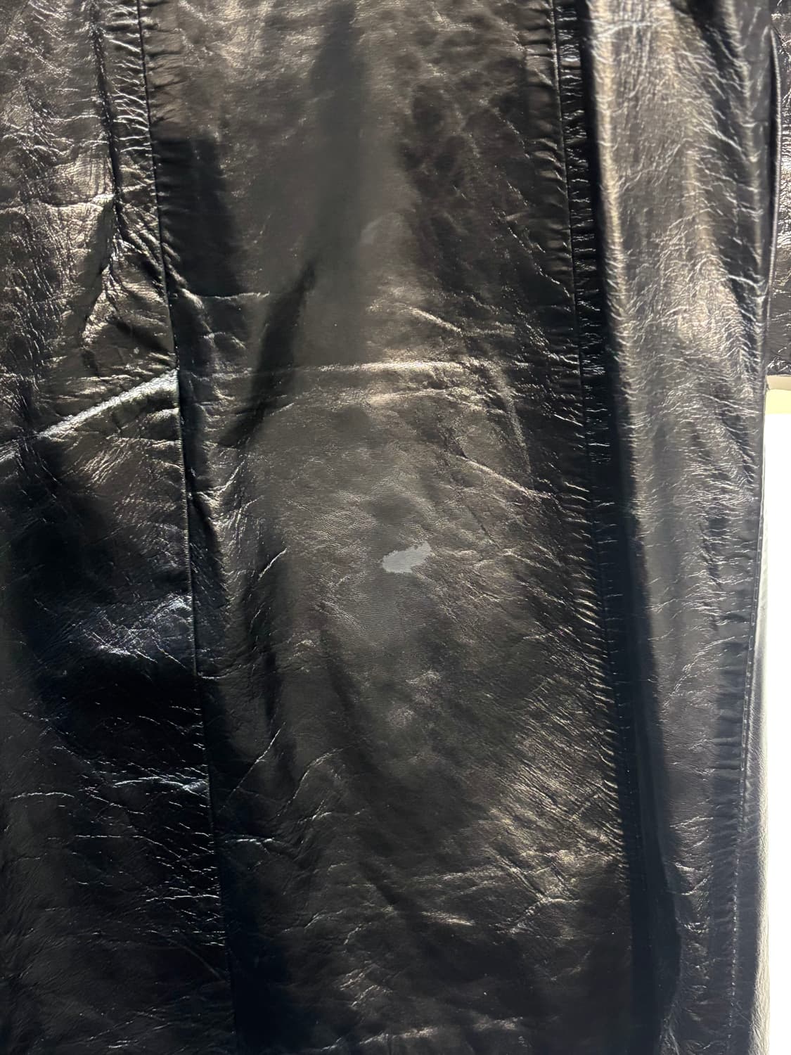 SYSTEM 블랙 레더 코트 상품이미지4