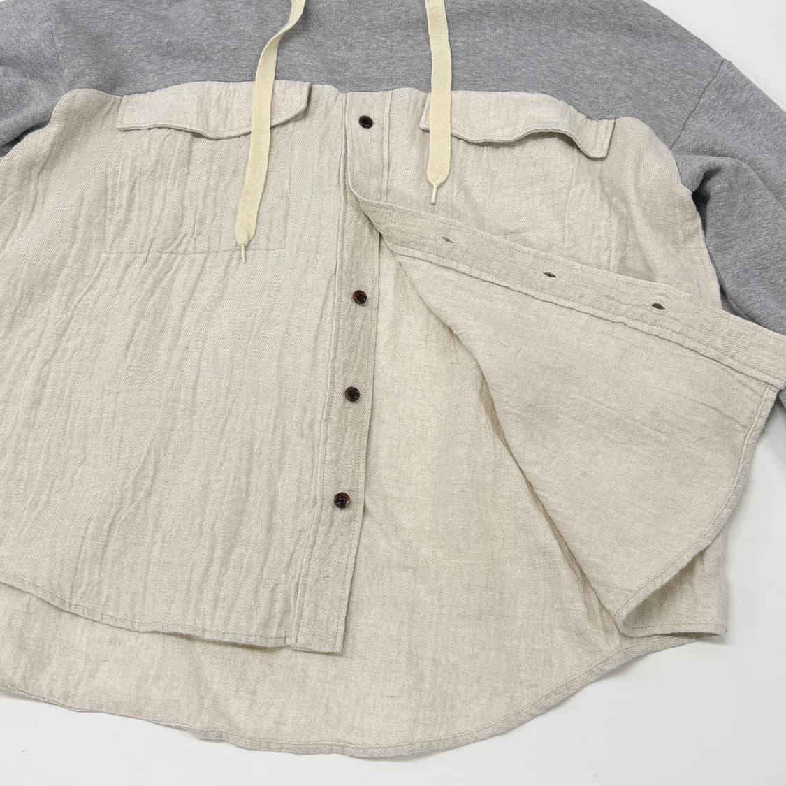 Gomme shirt mixed hoodie 상품이미지5