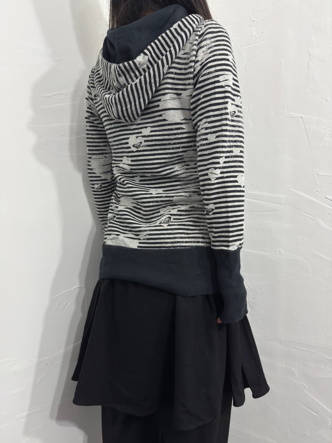 roxy stripe&heart slim hood zipup 상품이미지5
