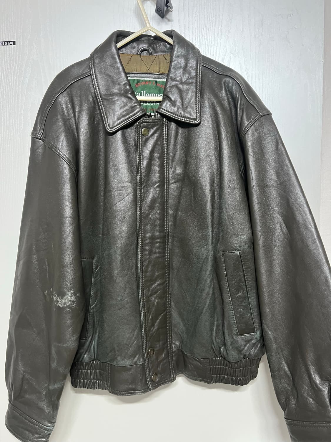 양가죽 블루종 짙은 올리브색 상품이미지1