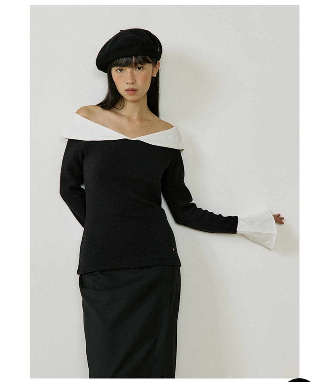 루시르주 Sailor Collar Sleeve (black) 니트 상품이미지3