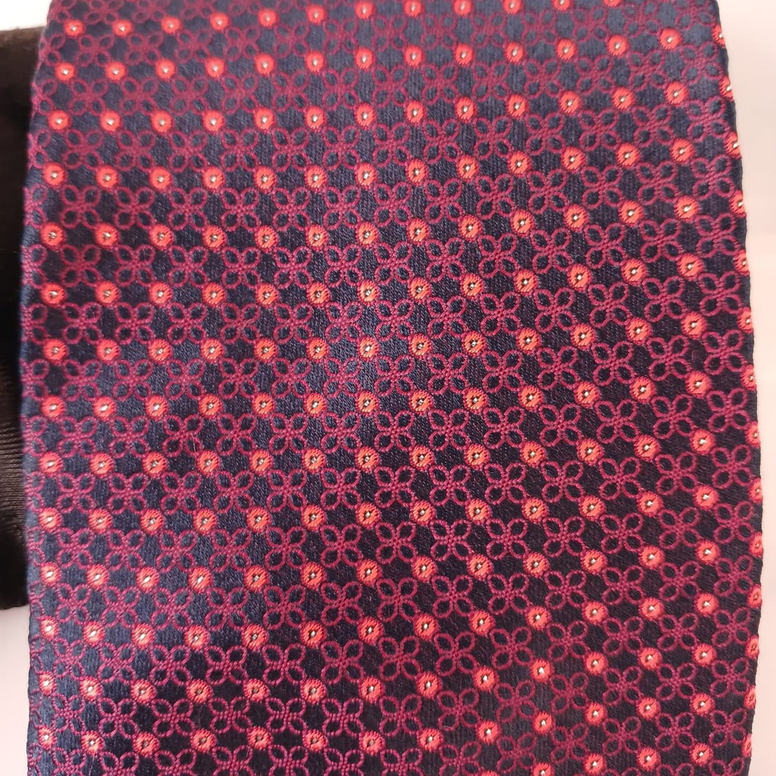 아쿠아스큐텀 실크 레드 패턴 넥타이 9.1cm A+등급 A19277
 상품이미지6