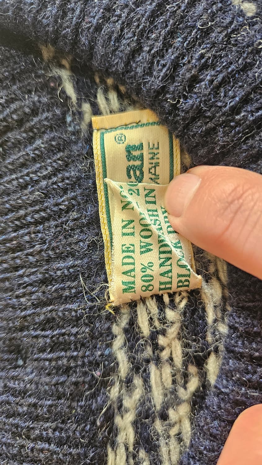 80s 빈티지 엘엘빈 버드아이 울니트 네이비 XL 상품이미지5