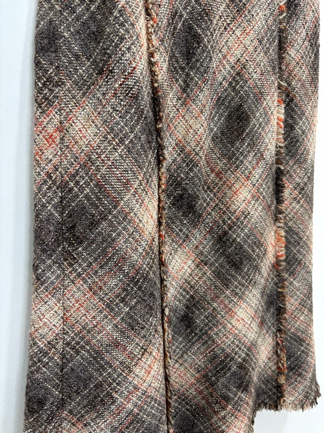 Juno 일본 빈티지 체크 트위드 태슬 울 스커트 치마 상품이미지3