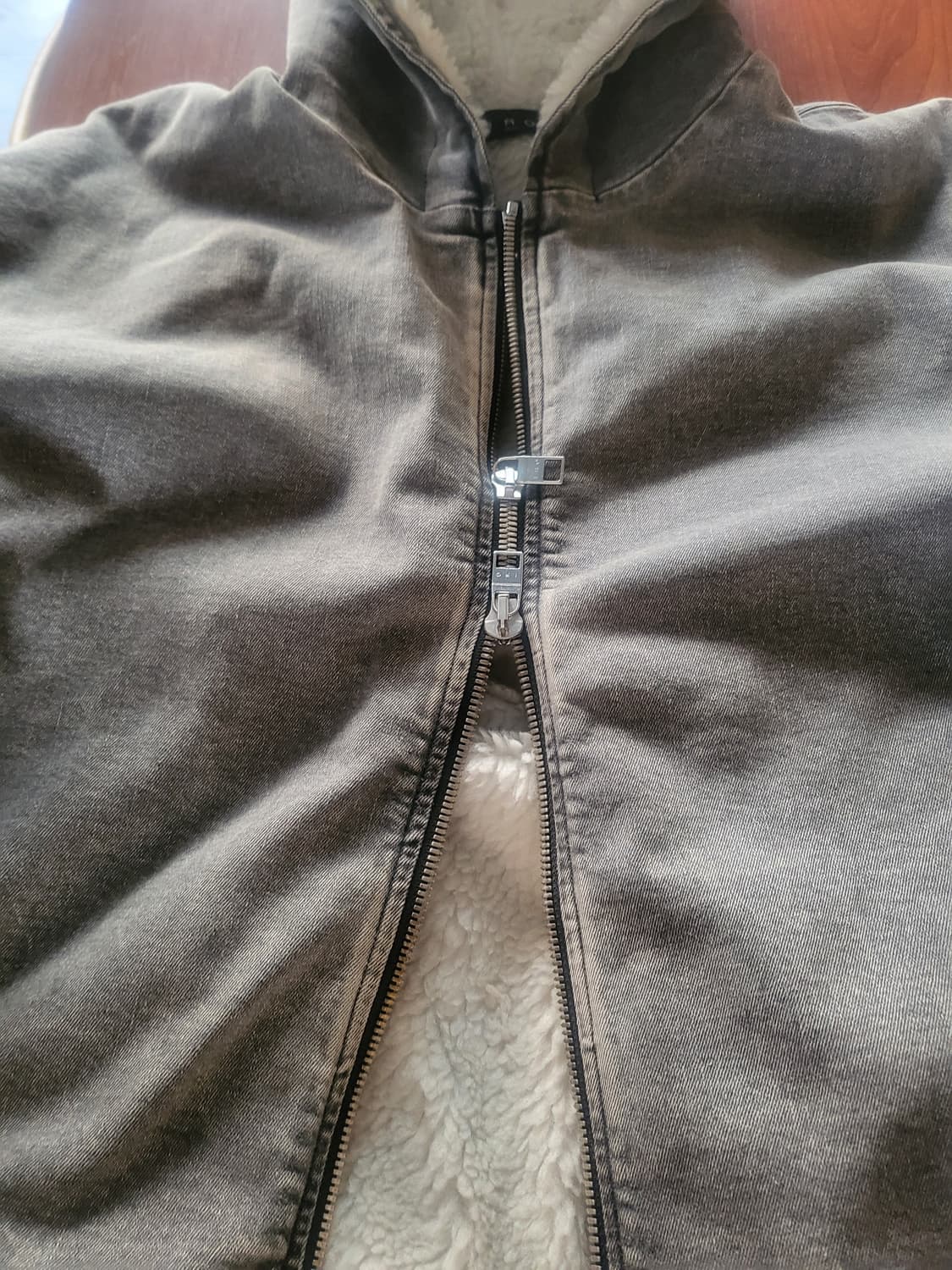 이로(men) 오버핏 데님 무스탕 점퍼 105(xl) 상품이미지5