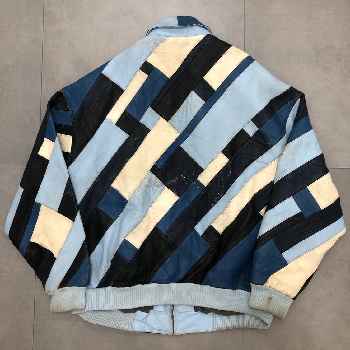 펠레펠레 pellepelle 빈티지 패치워크 가죽 레더 자켓 5XL 상품이미지4