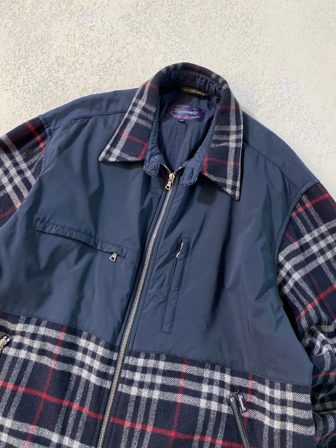 [105] 90s Faconnable 파소나블 아카이브 체크 집업 자켓 상품이미지2