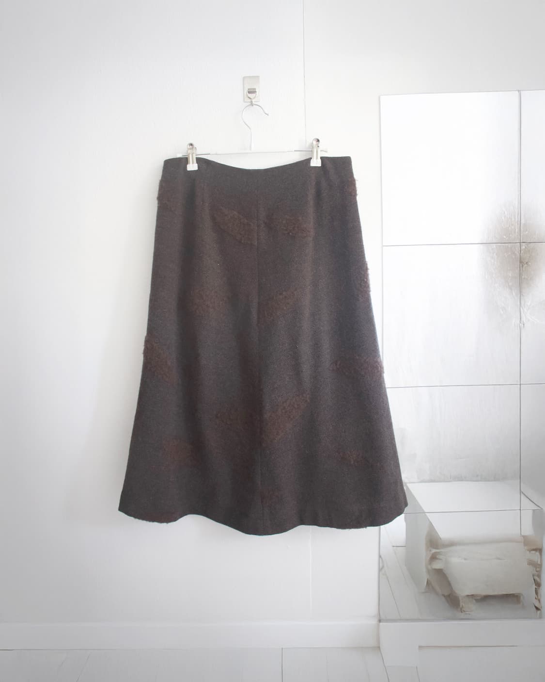 issey miyake leaf pattern wool skirt 상품이미지2