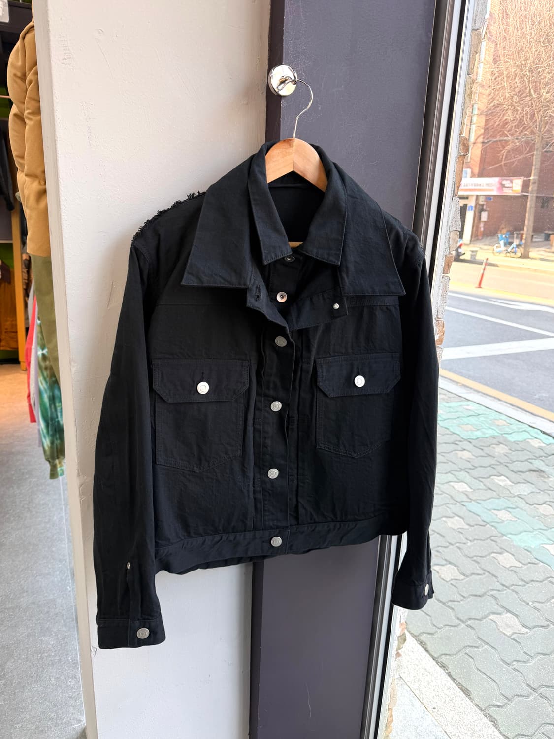 3/ 사카이 20FW 이중 레이어 데미지 데님 자켓 상품이미지2