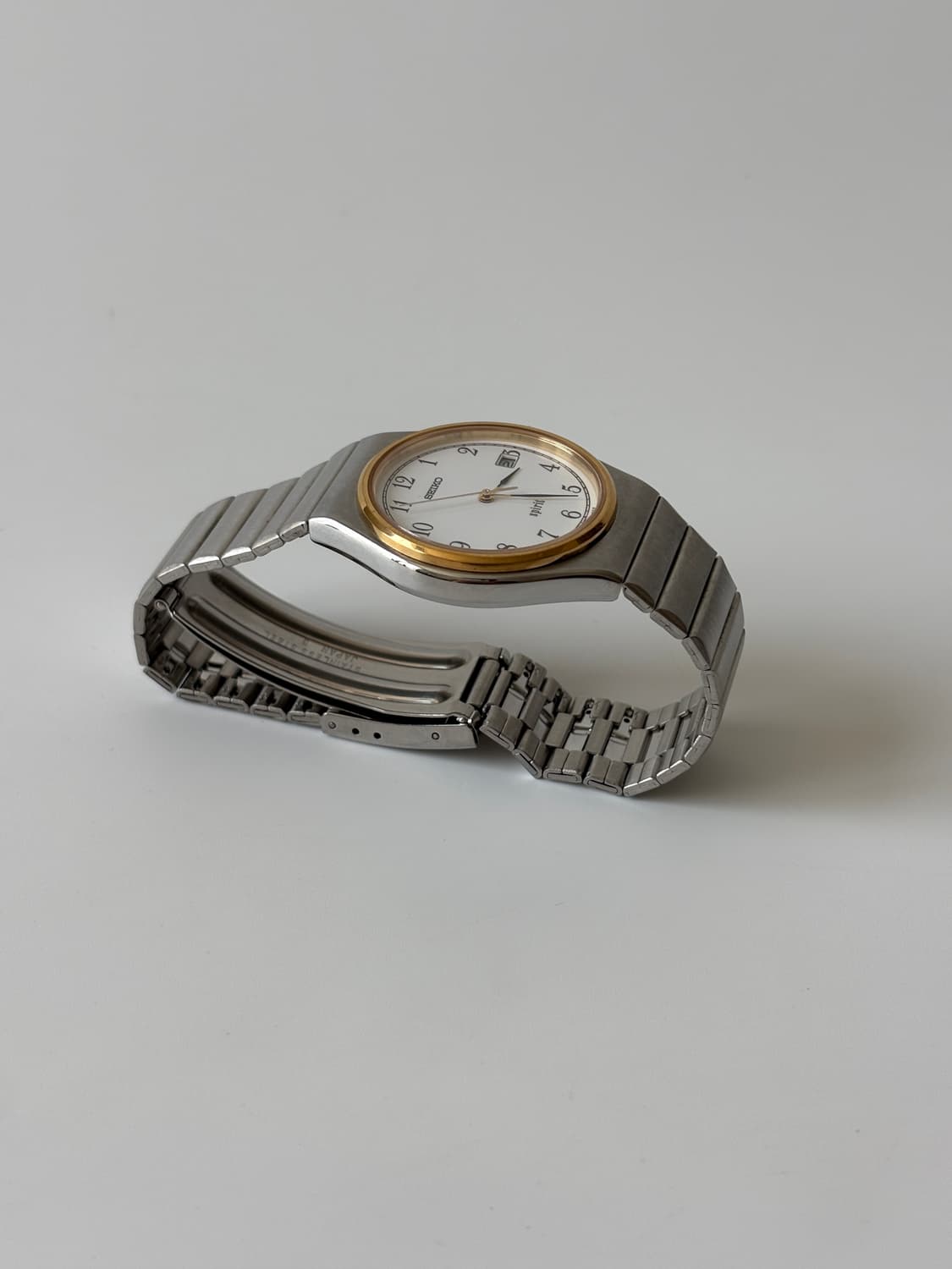 1990년대 Spirit 골드 베젤 실버 쿼츠 남성 상품이미지4