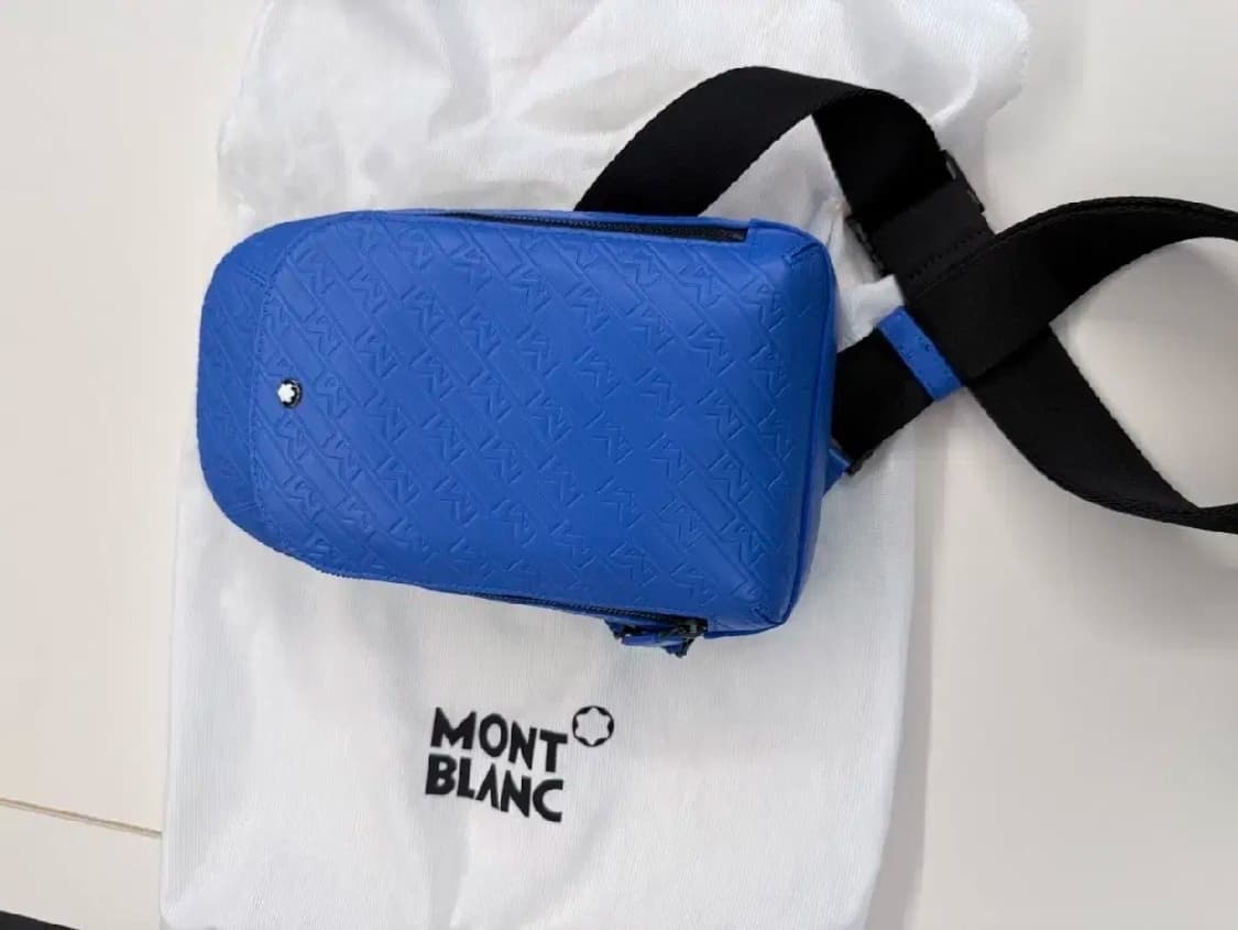 몽블랑 블루 슬링백 가죽 패턴 여름  상품이미지3