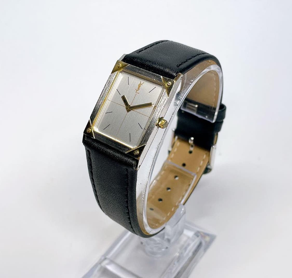 입생로랑 생로랑 빈티지 사각 금장 가죽 시계 클래식시계 빈티지시계 상품이미지3