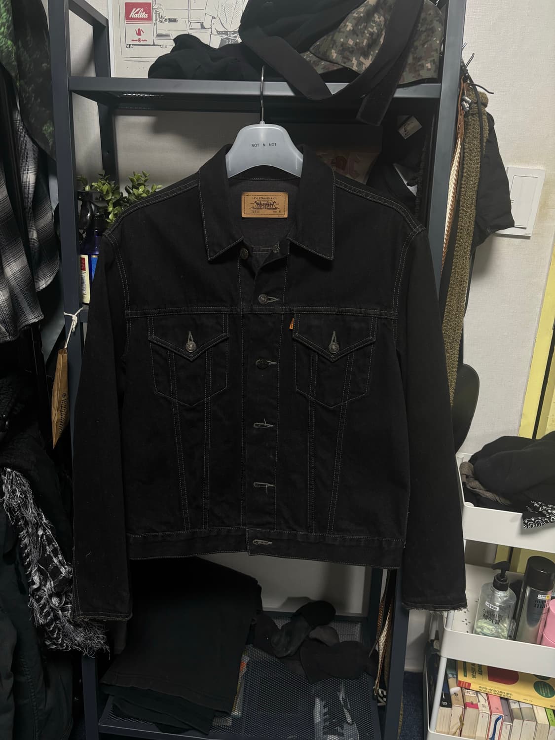 리바이스 오렌지탭 흑청 트러커 m사이즈 상품이미지1