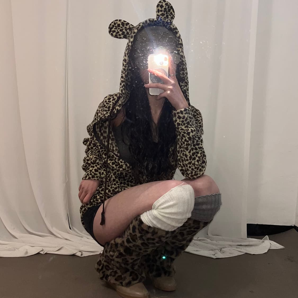 레오파드 베어 후드집업 상품이미지3