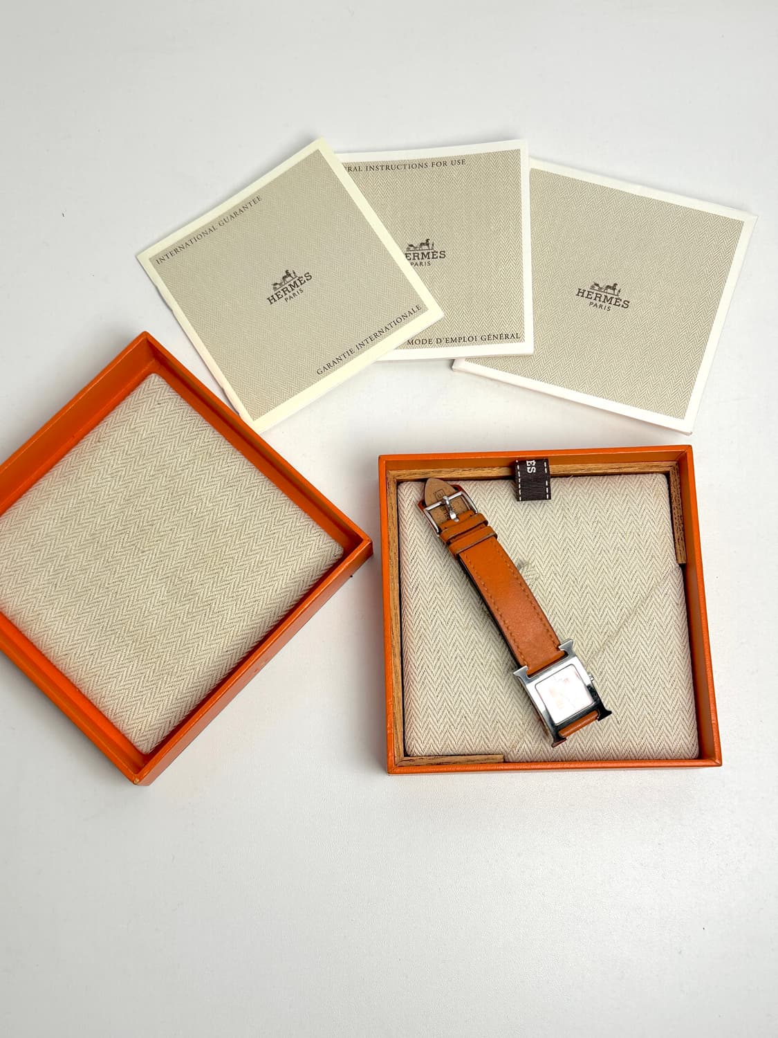 에르메스 H아워 오렌지 가죽 여성 시계 상품이미지10