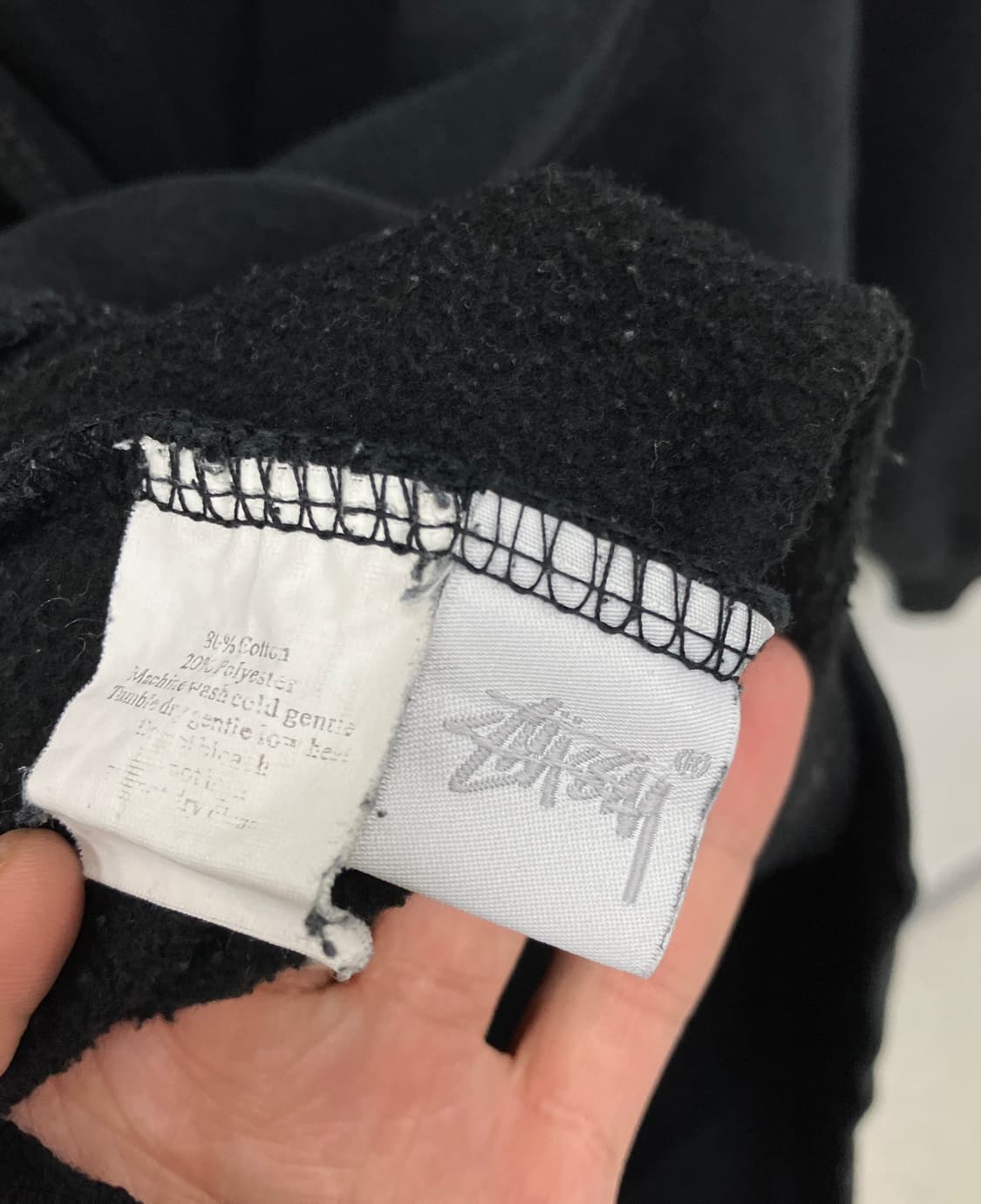 스투시 블랙 베이직 로고 후드집업 M 상품이미지8