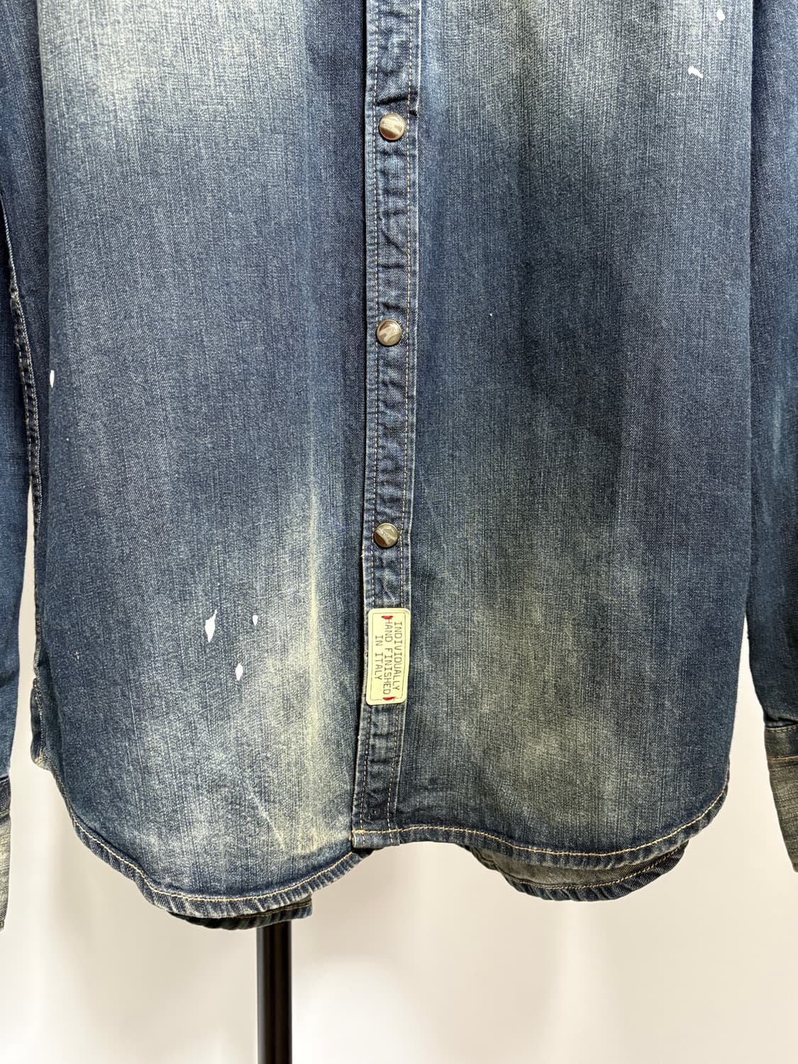 빈티지 페인팅 데님 셔츠 상품이미지4