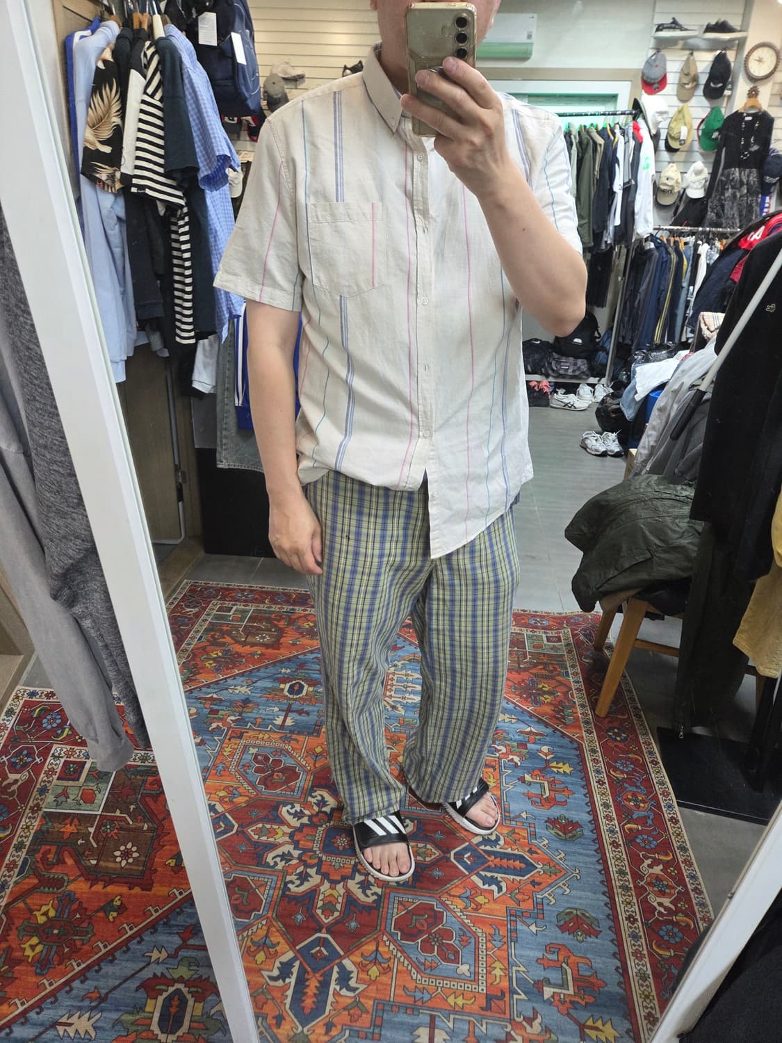 리버아일랜드 멀티컬러 스트라이프 셔츠반팔 L 상품이미지8