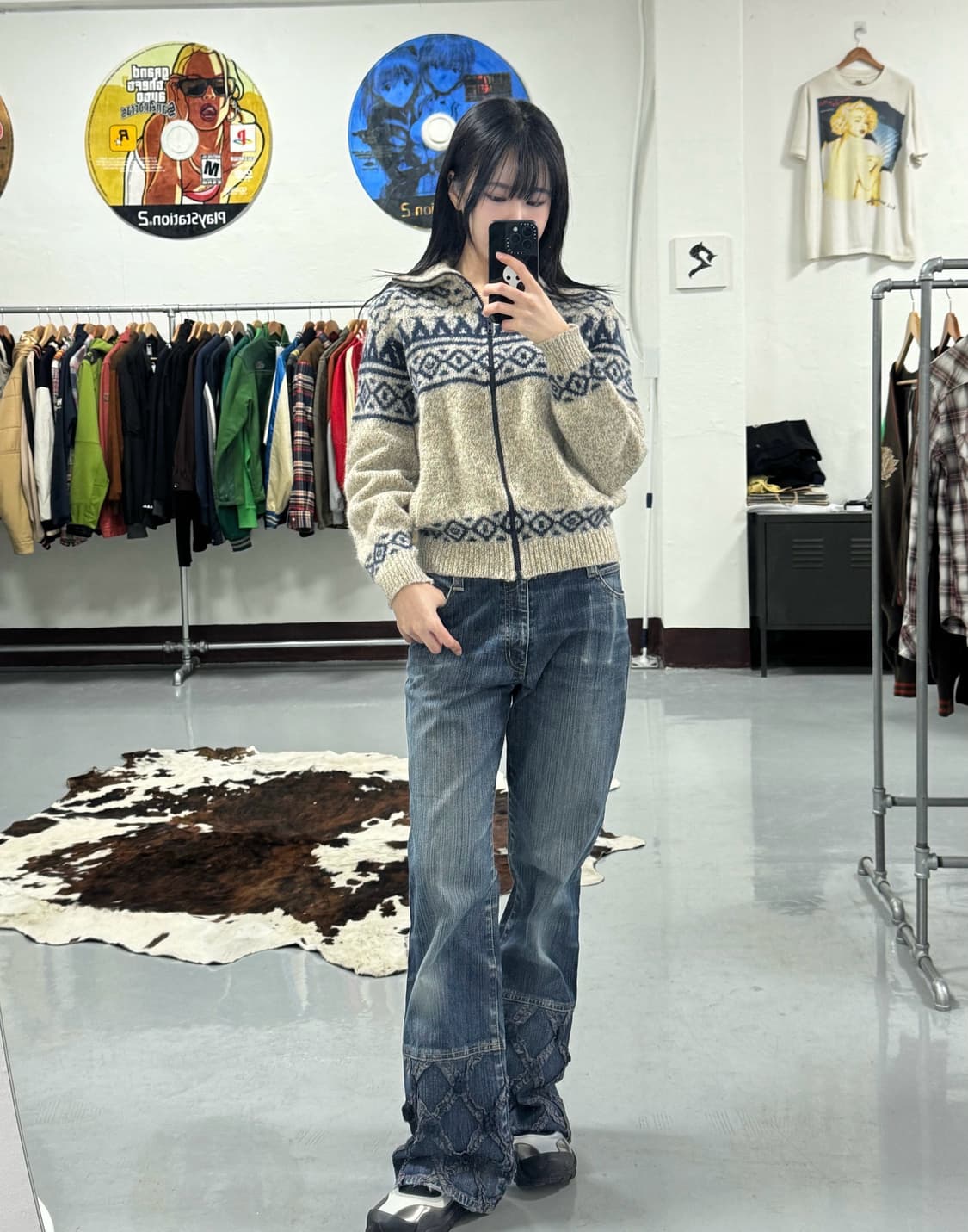 엘엘빈 오트밀 패턴 울 집업  상품이미지2