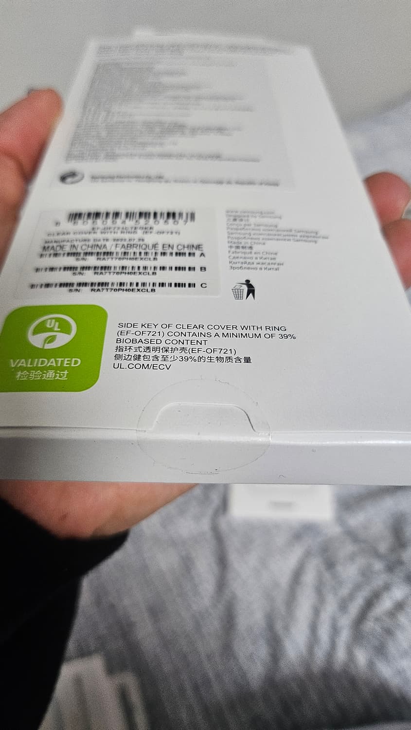 (미개봉,새상품 실사있음!!) 삼성z플립4 정품케이스 클리어 커버 윗 링 상품이미지3