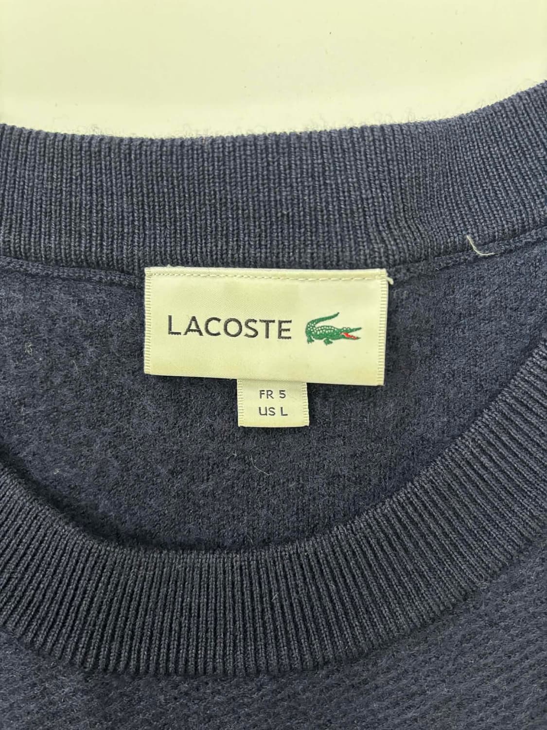 라코스테 네이비 울 100% 크루넥 니트 상품이미지4