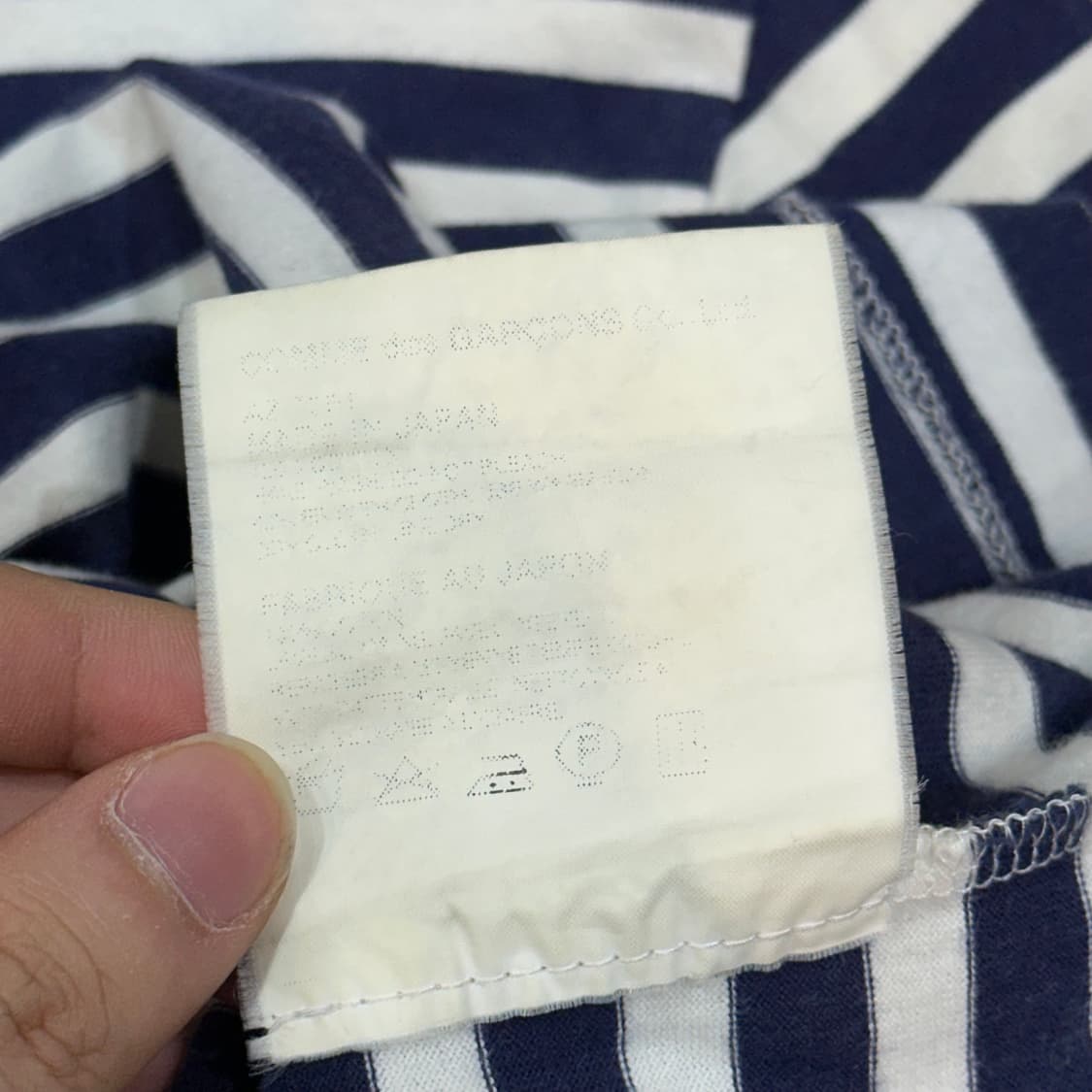 꼼데가르송 그린 와펜 여성용 스트라이프 롱슬리브  상품이미지6