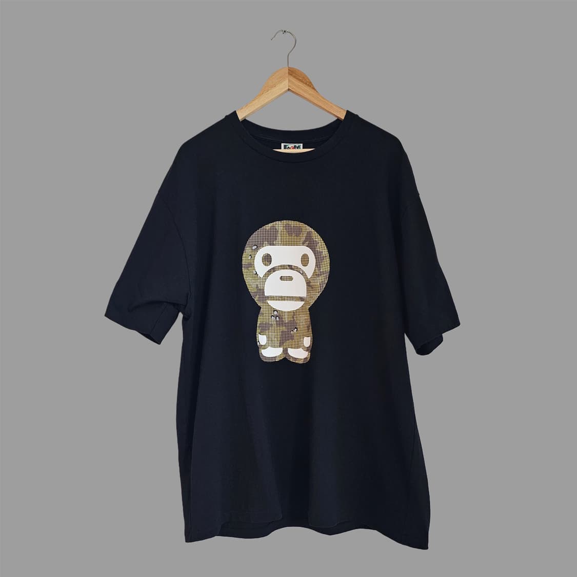 3XL) 베이프 비트맵 빅 베이비 마일로 티셔츠 블랙 상품이미지5