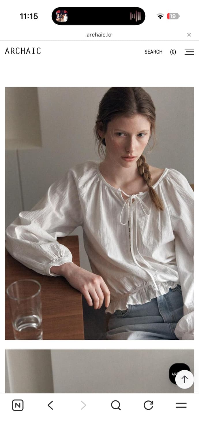 아르카익 ARCHAIC butter ribbon blouse_ivory 상품이미지2