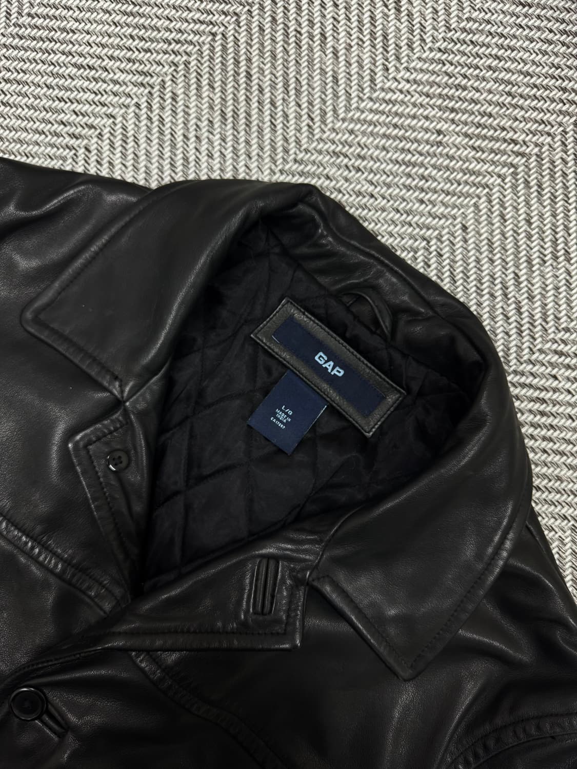올드 갭 레더 카코트 블랙 L 상품이미지2