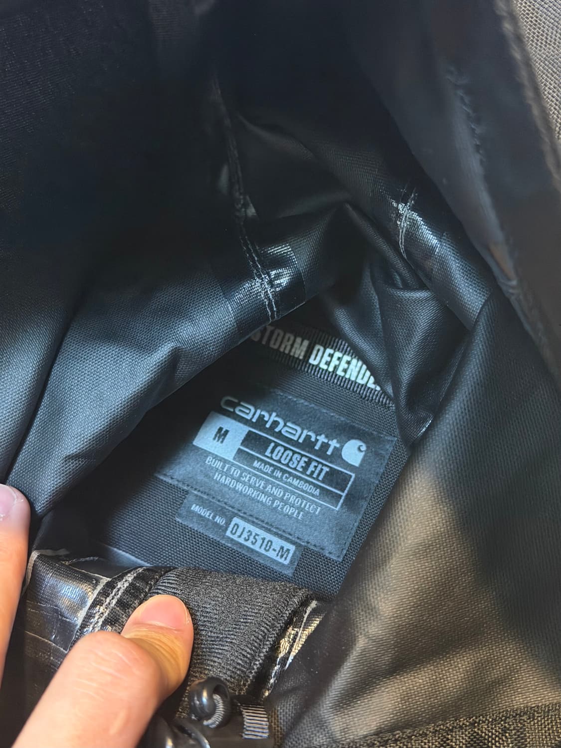 칼하트 OG 스톰디펜더 고프코어 바람막이 블랙 상품이미지3