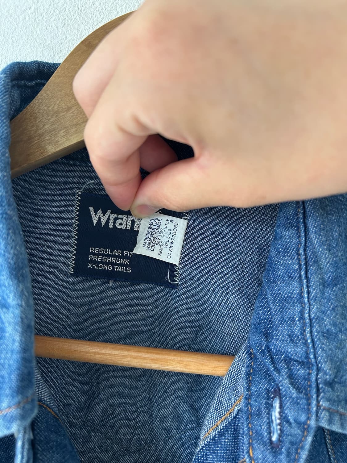 80-90s vtg WRangler Denim Western shirt. 상품이미지4