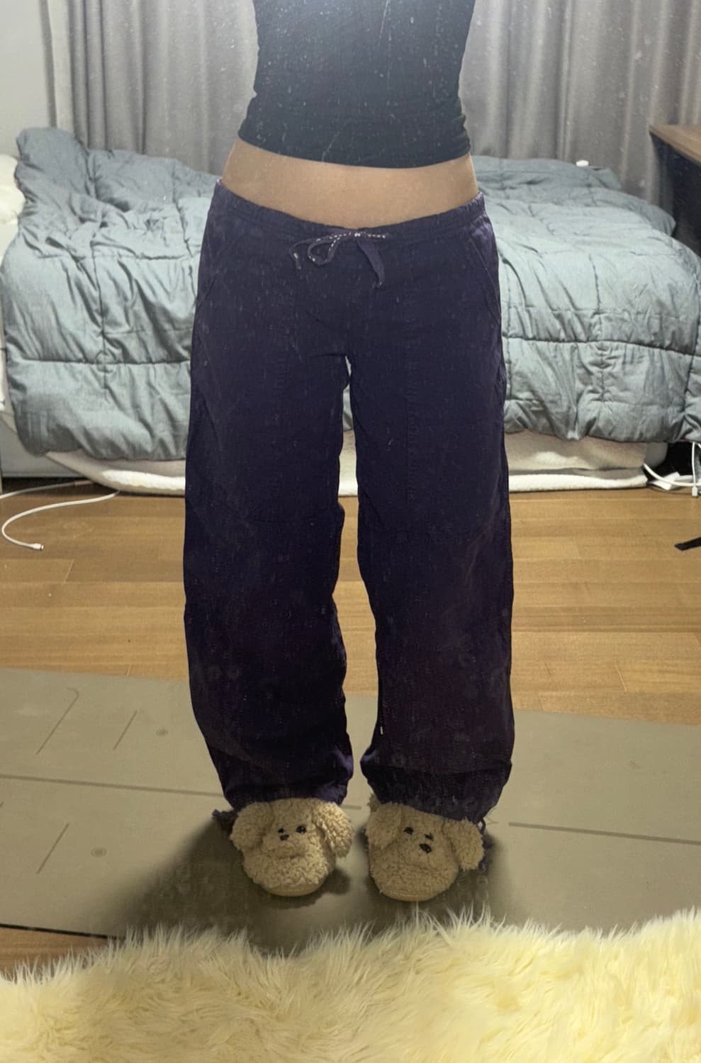 보라색 로우라이즈 카고 팬츠 모리걸 상품이미지3