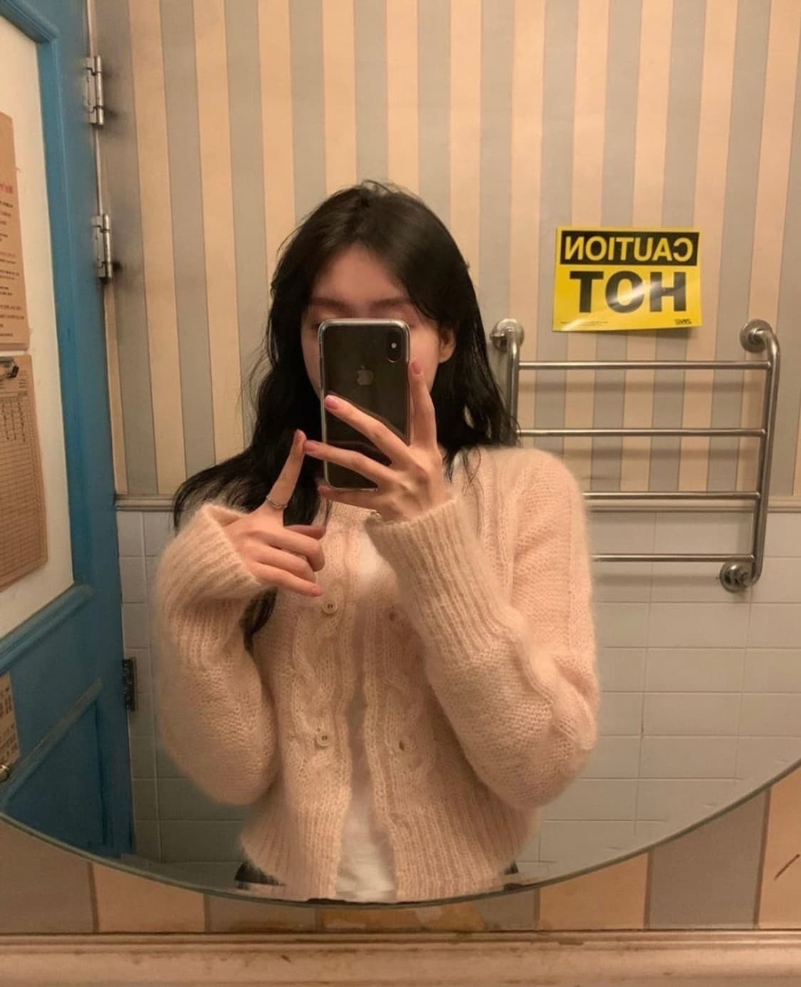 르플레인 키드모헤어 소프트핑크 가디건 상품이미지3