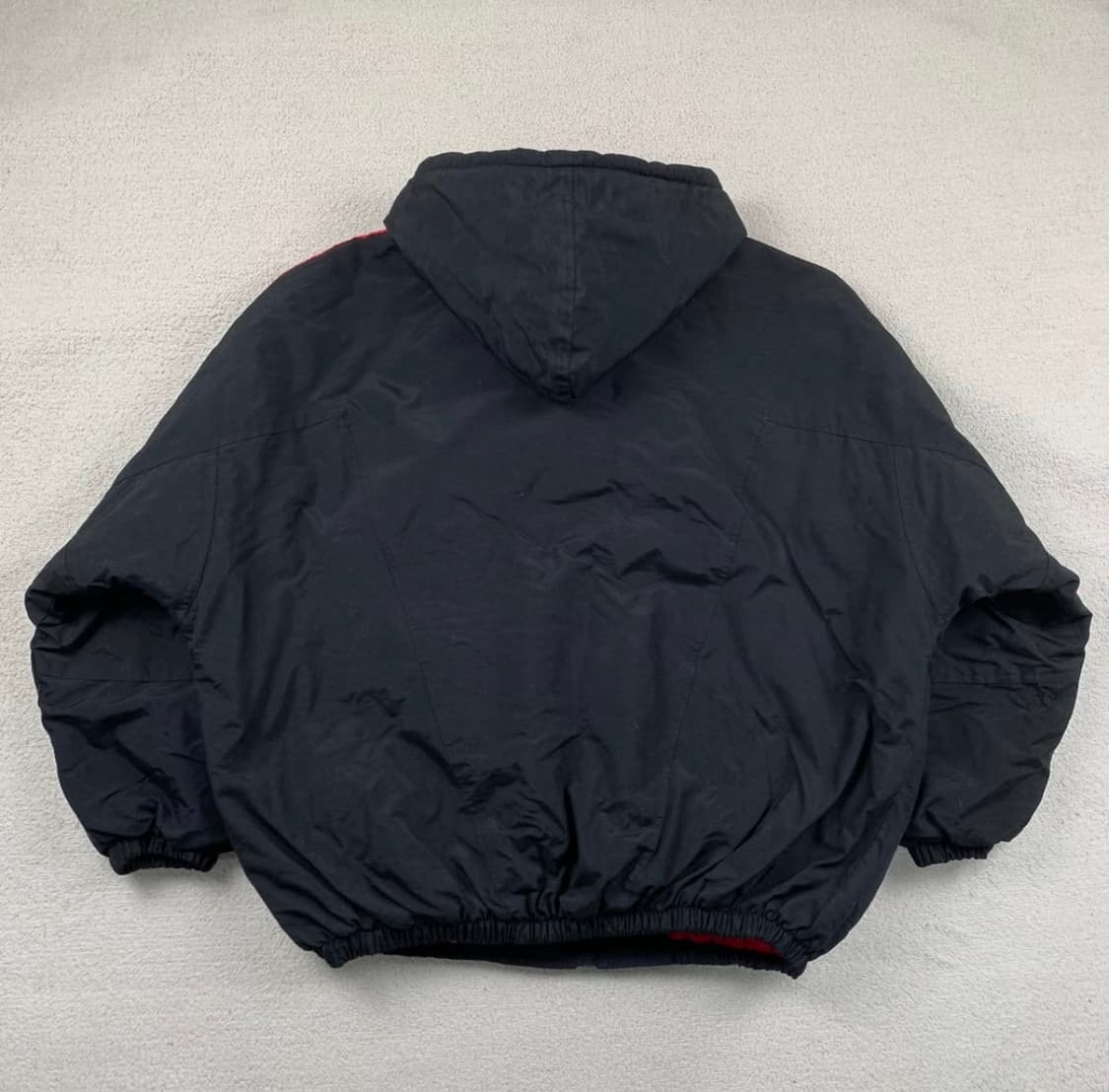 90s 아디다스 올드스쿨 트레포일 빅로고 누빔 점퍼 블랙 상품이미지2