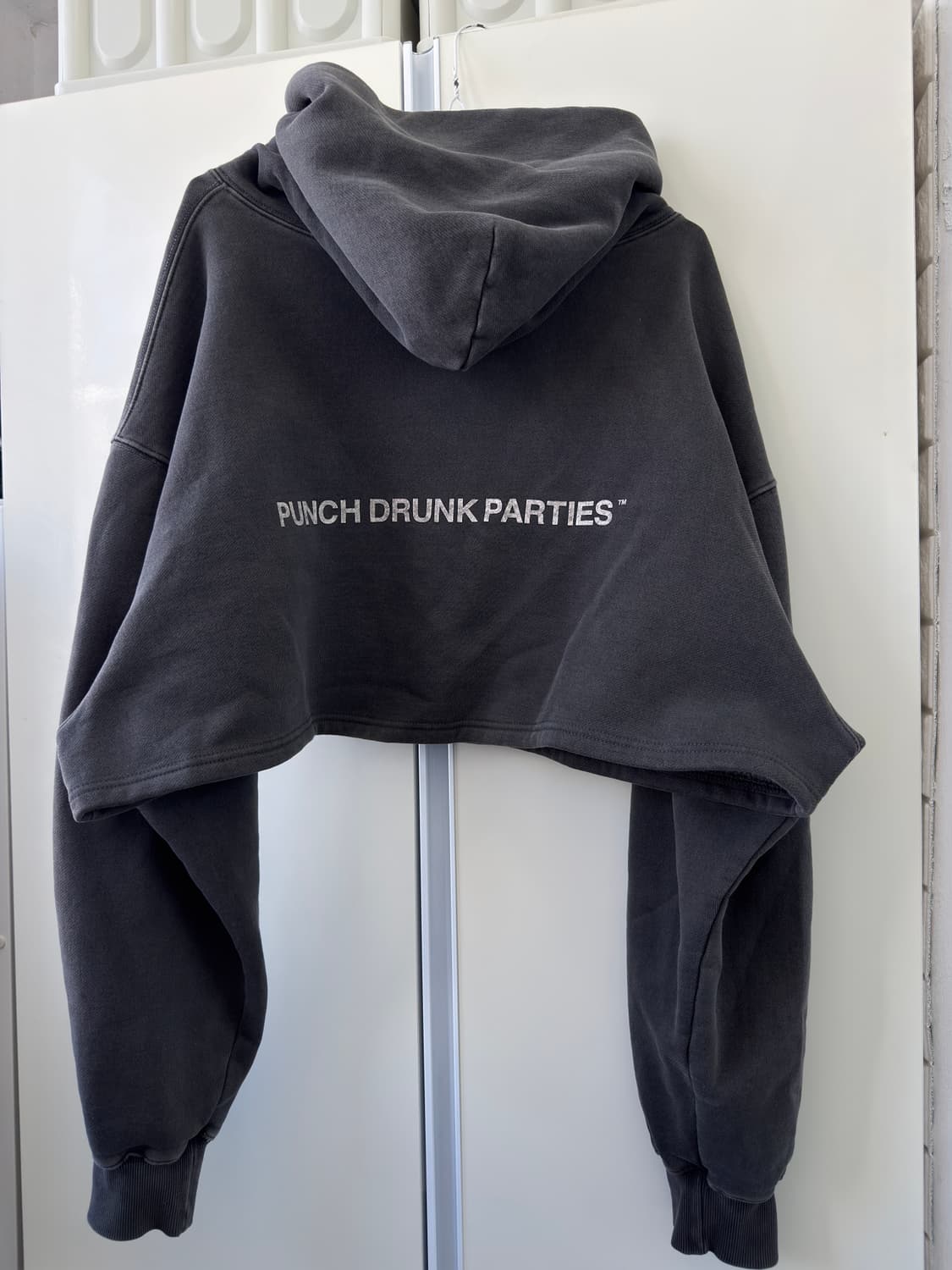 펀치드렁크파티즈 크롭 후드티 (다크그레이) PUNCH DRUNK PART 상품이미지3