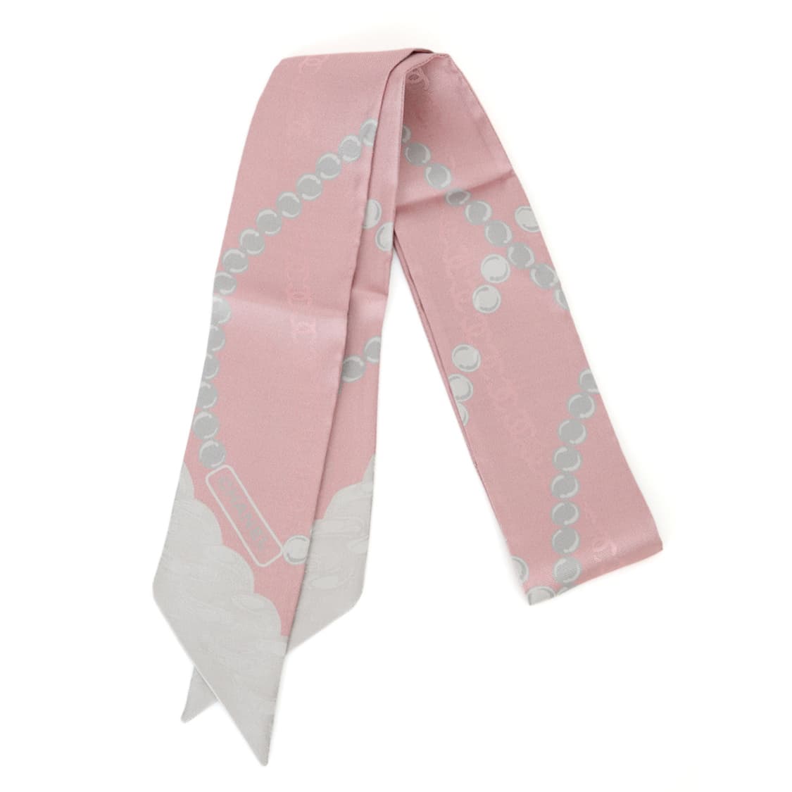 샤넬 스카프 핑크 진주 실크 헤어밴드 반다나 AAB797 상품이미지6