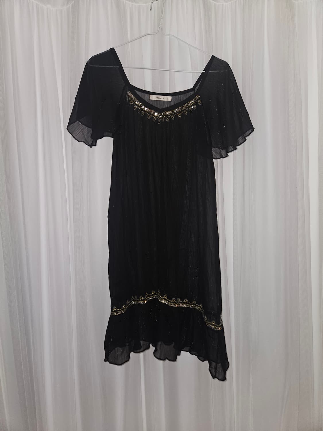 olive des olive 빈티지 스팽글 라인 시스루 슬립 원피스 상품이미지1