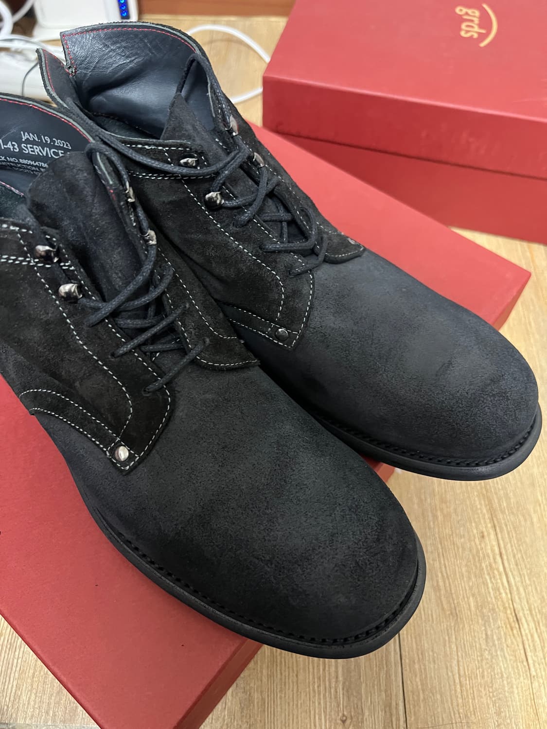 택포33) 그라더스 grds 부츠02 스웨이드 블랙 270 새상품 상품이미지4